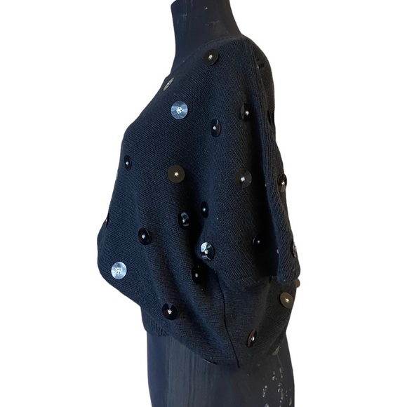 Vintage Bonnie Boerer & Company Black Short Sleeve Embellished Sweater - Picture 9 of 16